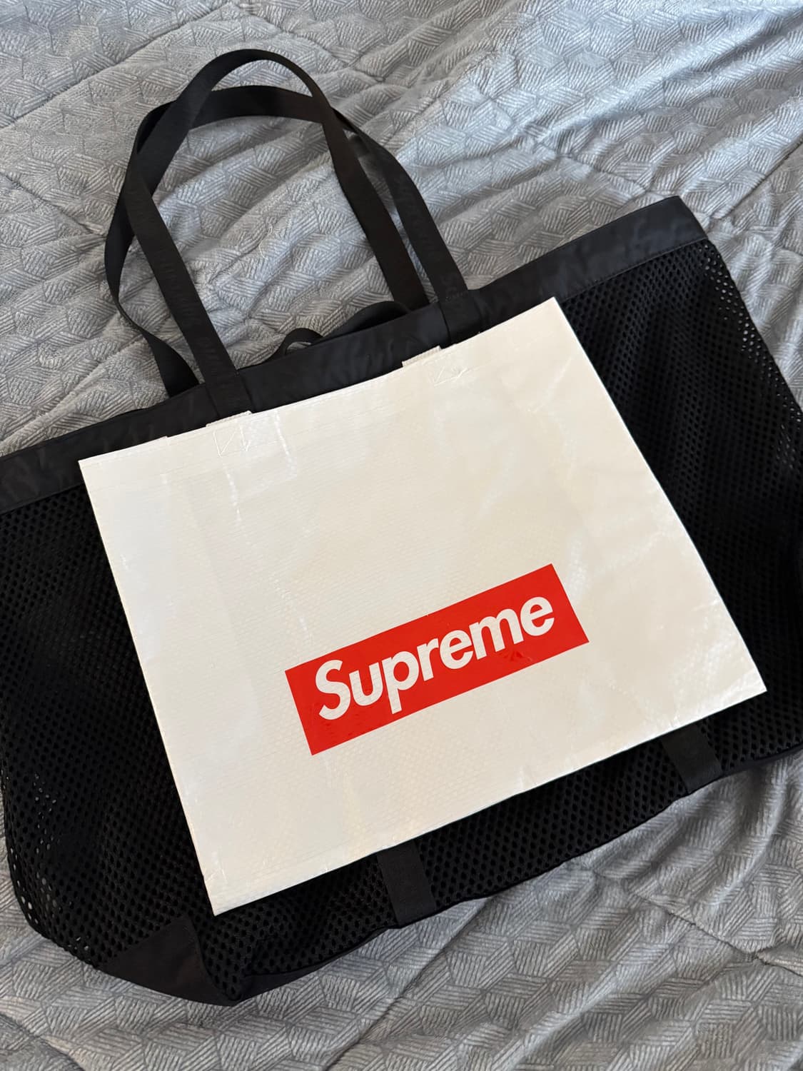 Supreme 슈프림 메쉬 토트백 블랙 25ss 상품이미지2