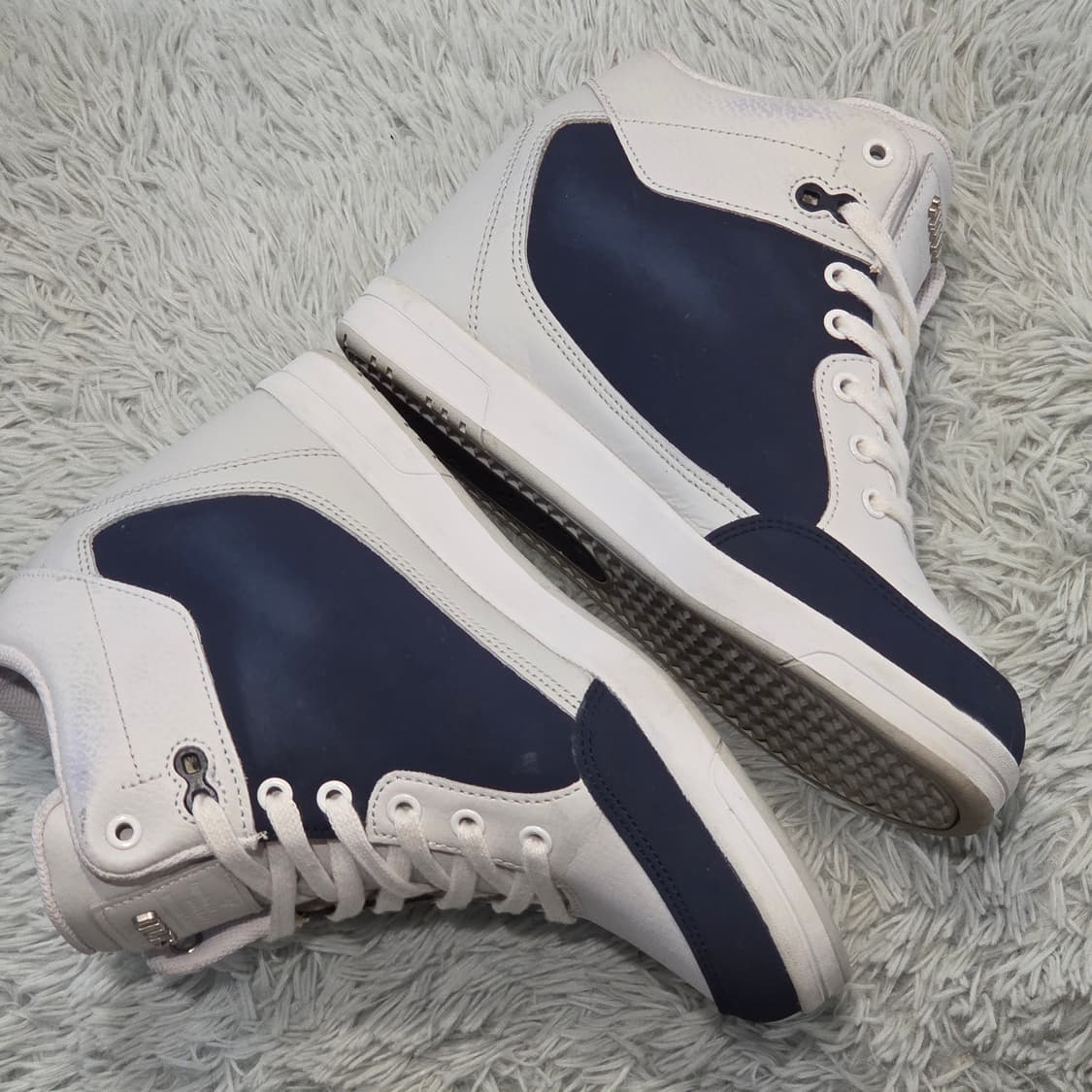 2q-12:스코노 하이탑키높이(5-6cm)스니커즈 화이트네이비 (245) 상품이미지7