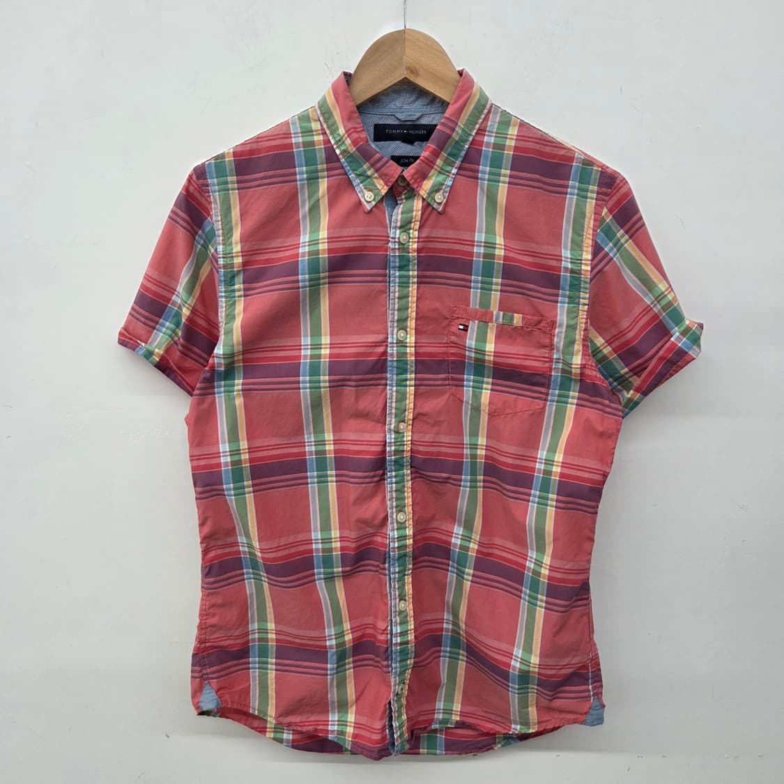 타미힐피거 체크 반팔 셔츠 여m 상품이미지2