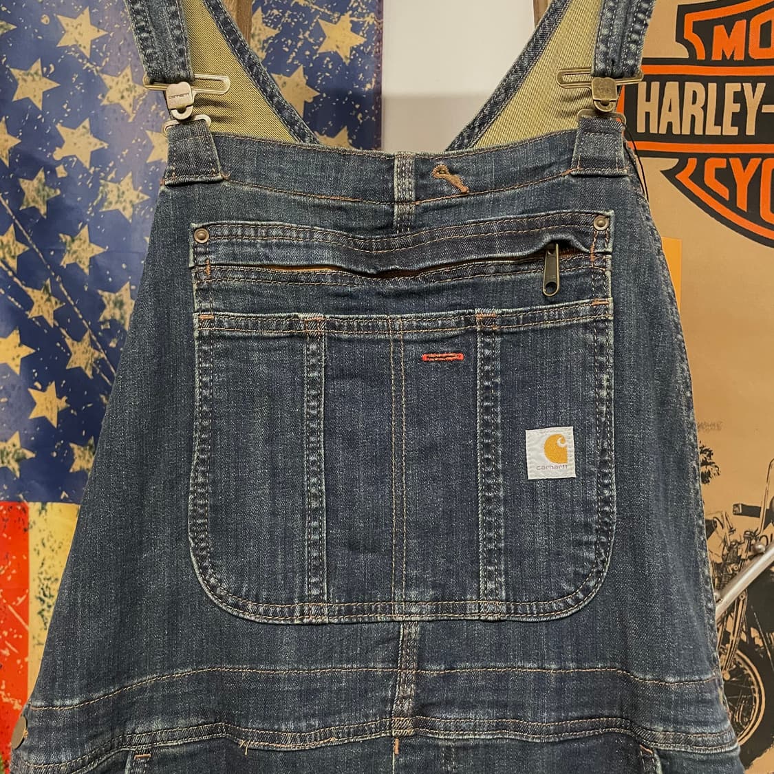 10s 칼하트 오리지널 워크 웨어 더블니 오버롤 데님 멜빵 상품이미지3