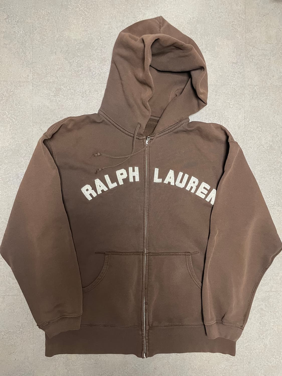 빈티지 폴로 랄프로렌 스펠아웃 아치로고 후드집업 브라운 상품이미지2