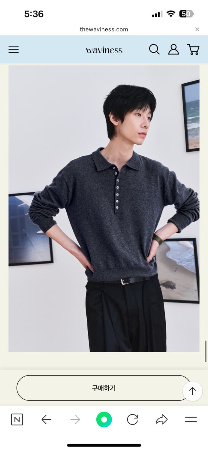 웨이비니스 25fw 캐시미어 울 블렌드 니트 카라티 상품이미지7