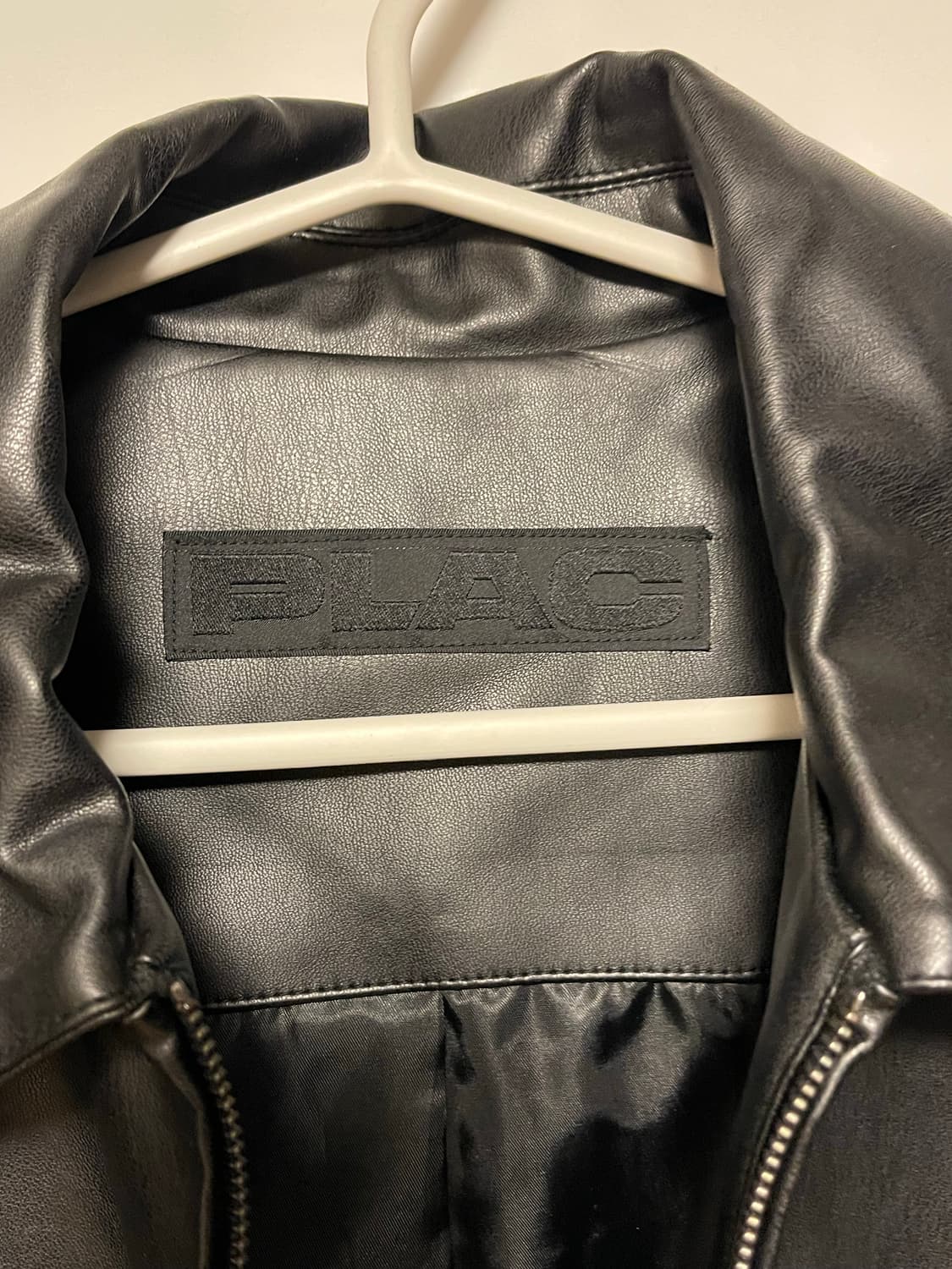 플랙 블랙 신세틱 레더 자켓 상품이미지3