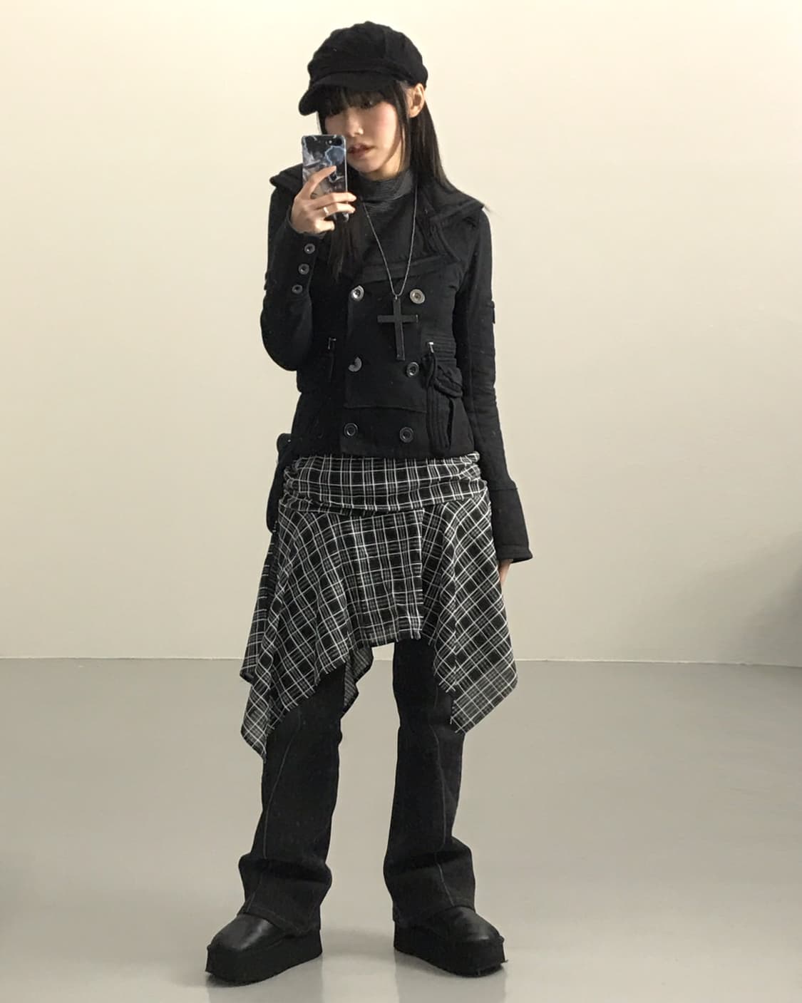 Feather Ayue Double Flap Short Coat 상품이미지2