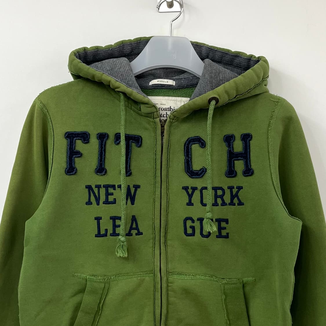 아베크롬비 자수로고 카키 후드집업 상품이미지4