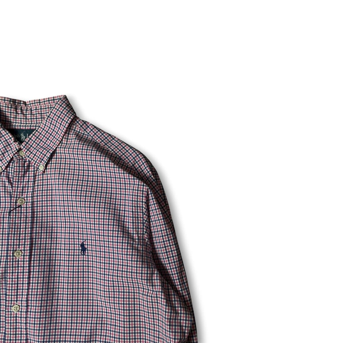  폴로랄프로렌 핑크네이비 체크 긴팔 셔츠 클래식핏 L  상품이미지2