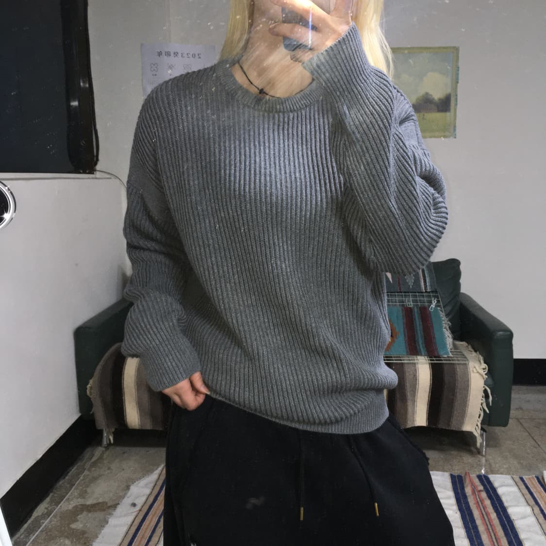 투티/0322 BUCKAROO 그레이 니트 스웨터 상품이미지1