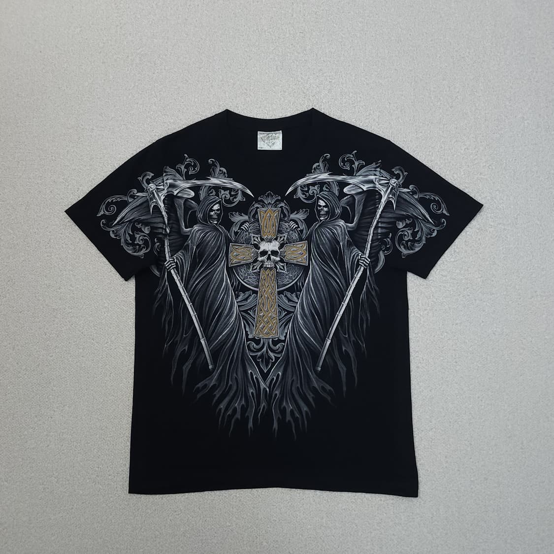 (S)락이글 여름 반팔 티셔츠 Y2K 해골 펑크 락 빈티지 상품이미지1