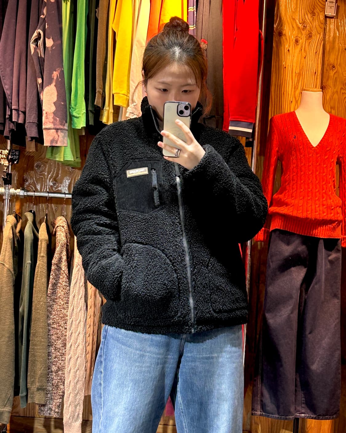 M 트루릴리전 패치로고 리버시블 블랙 플리스 패딩 상품이미지2