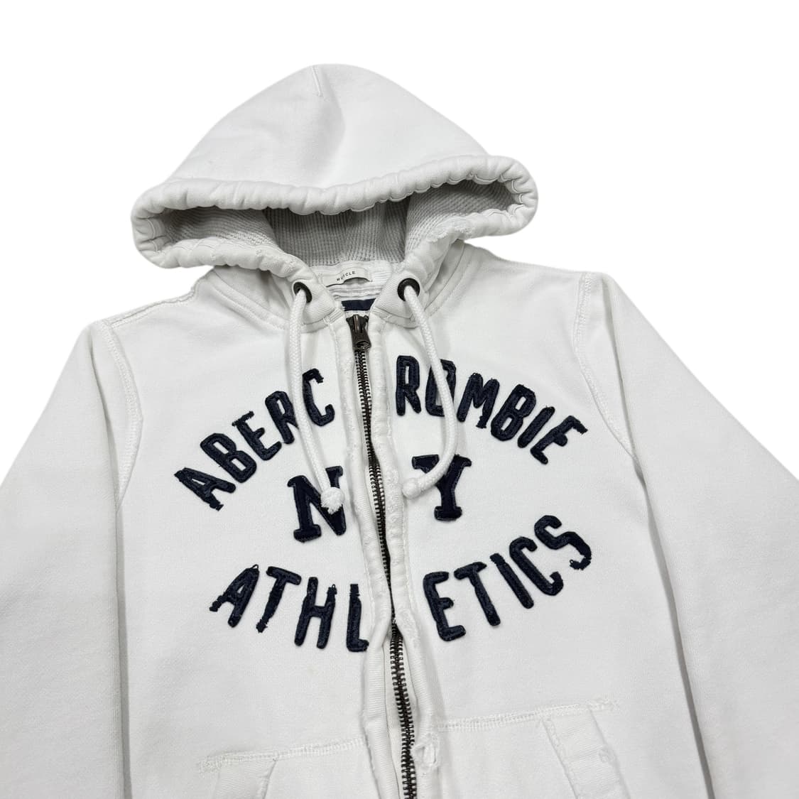 아베크롬비 빈티지 Y2K 데미지 디테일 기모 후드집업 자켓 화이트 S 상품이미지2