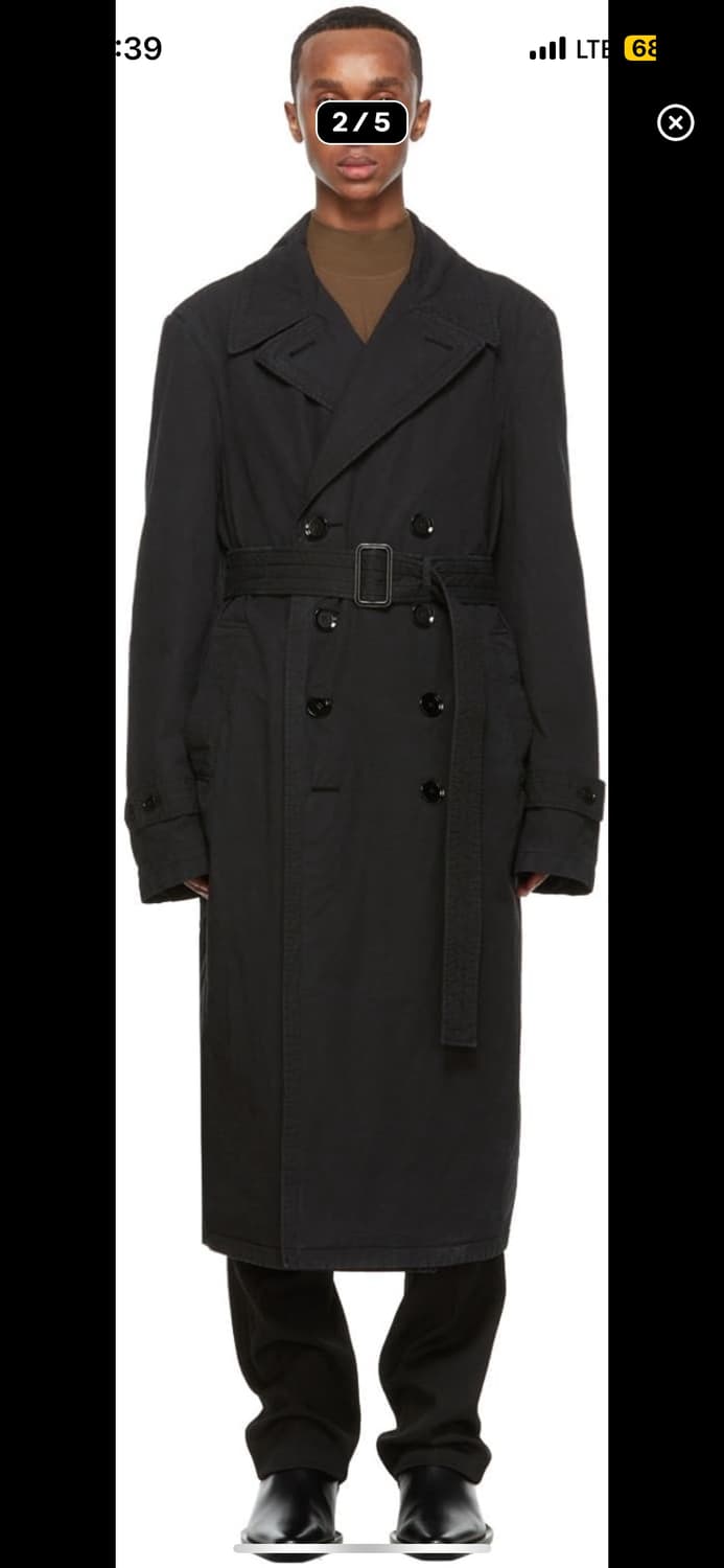 르메르 코튼 트렌치코트 블랙 S 상품이미지2