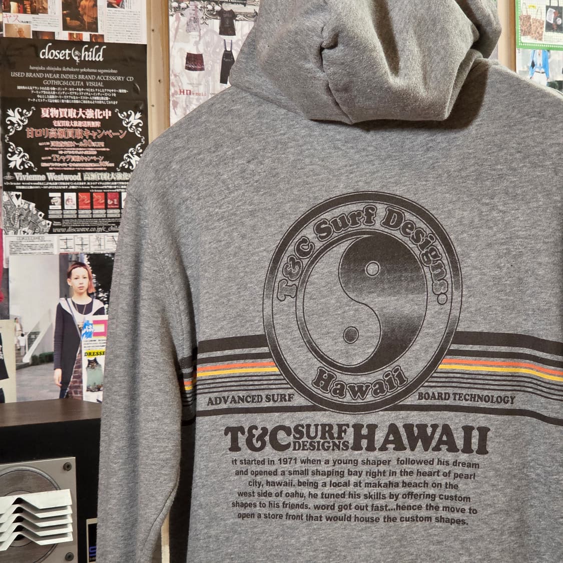 JPN 티엔씨 서프 그레이 프린팅 후드집업 상품이미지5