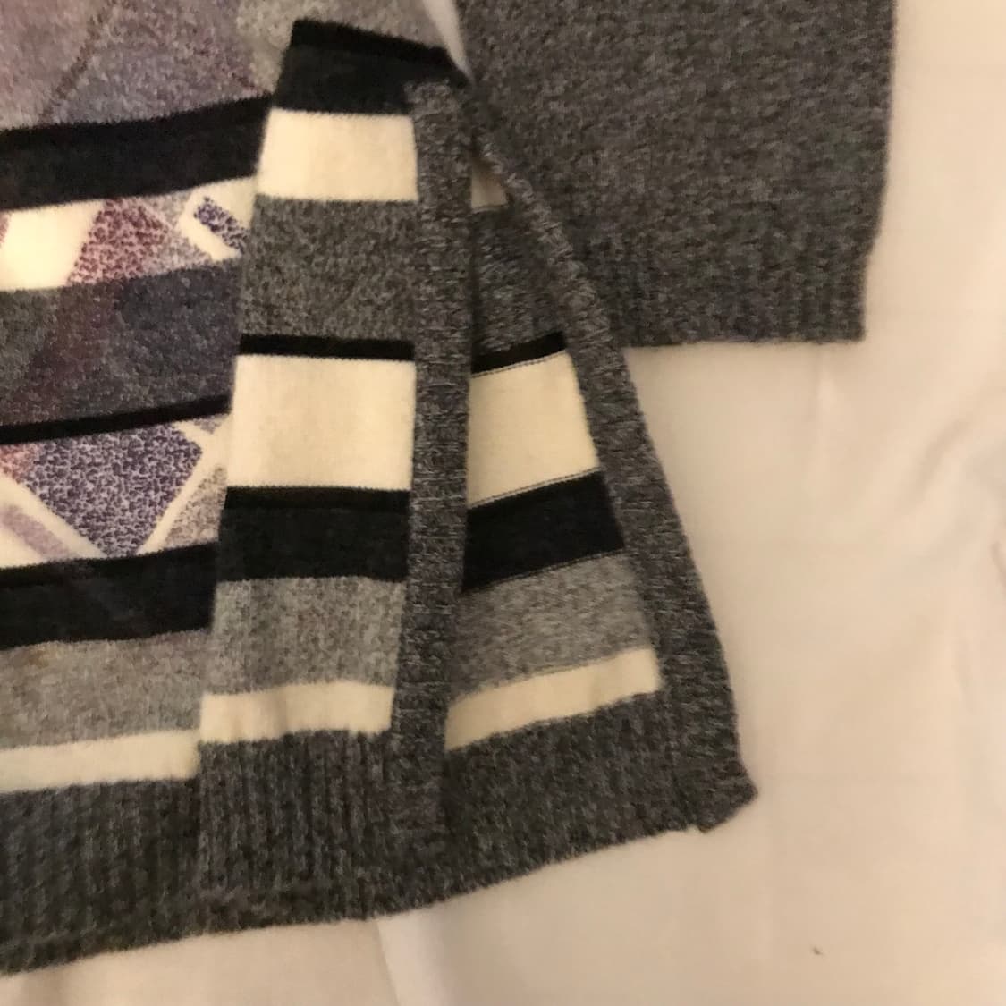 Cordier 모리걸 아가일 카라 니트 원피스 가디건 상품이미지3