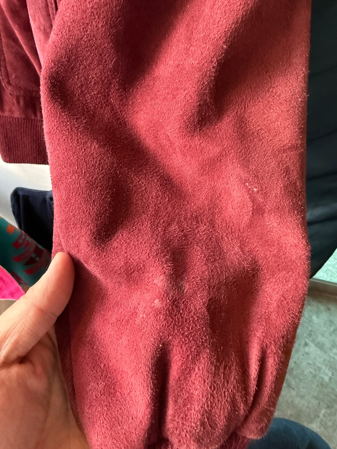 [GOTTARDI] Made in Italy 버건디 스웨이드 레더 블루종 상품이미지5