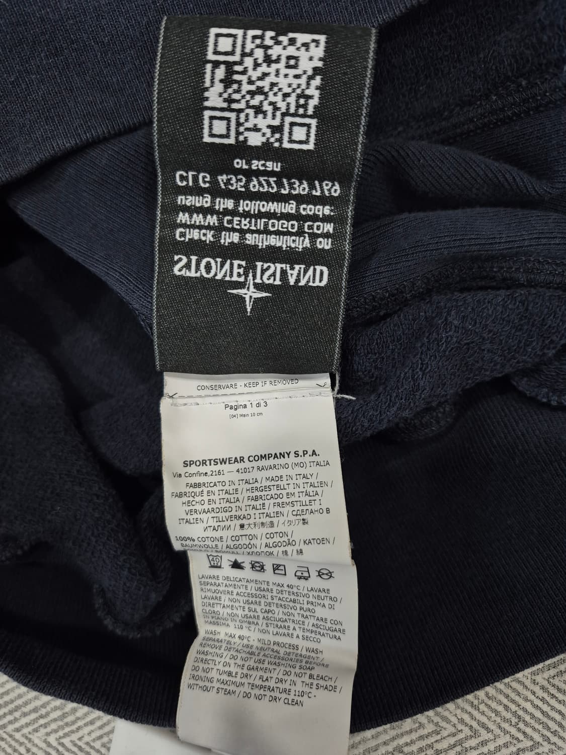 스톤아일랜드 네이비 맨투맨 티셔츠 남성 100사이즈 상품이미지7