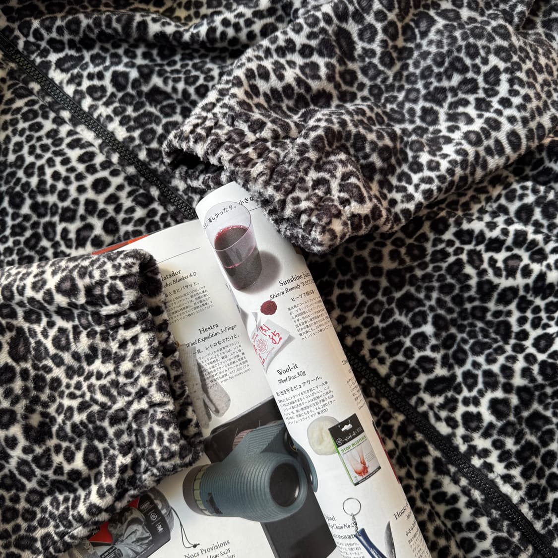 VINTAGE 빈티지 레오파드 호피 패턴 플리스 후리스 집업 자켓 상품이미지3