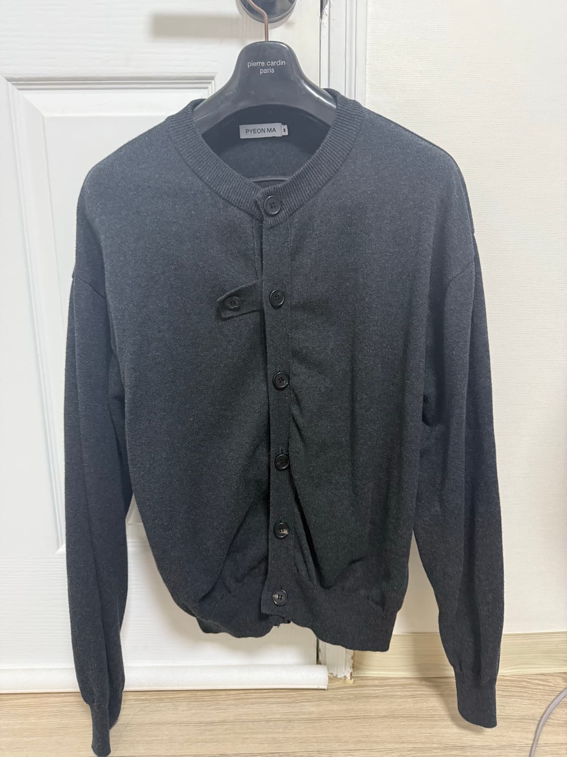 편마 코튼 라운드넥 비조 가디건 상품이미지1