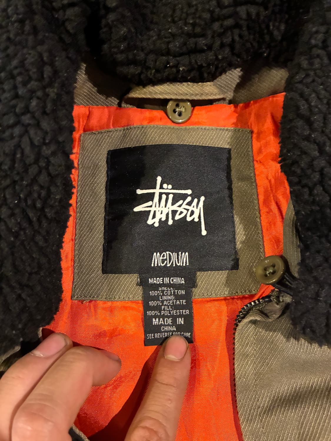 M) 스투시 밀리터리 봄버 워크자켓 올리브 상품이미지5