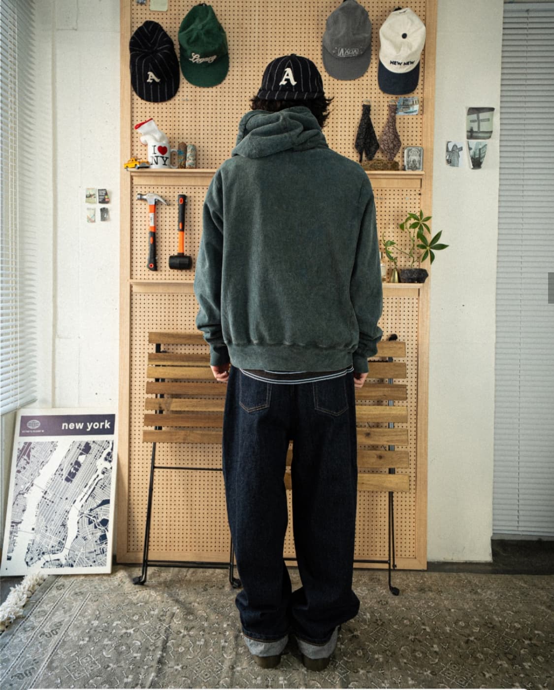 AAOA 울 스트라이프 캡 네이비 상품이미지5