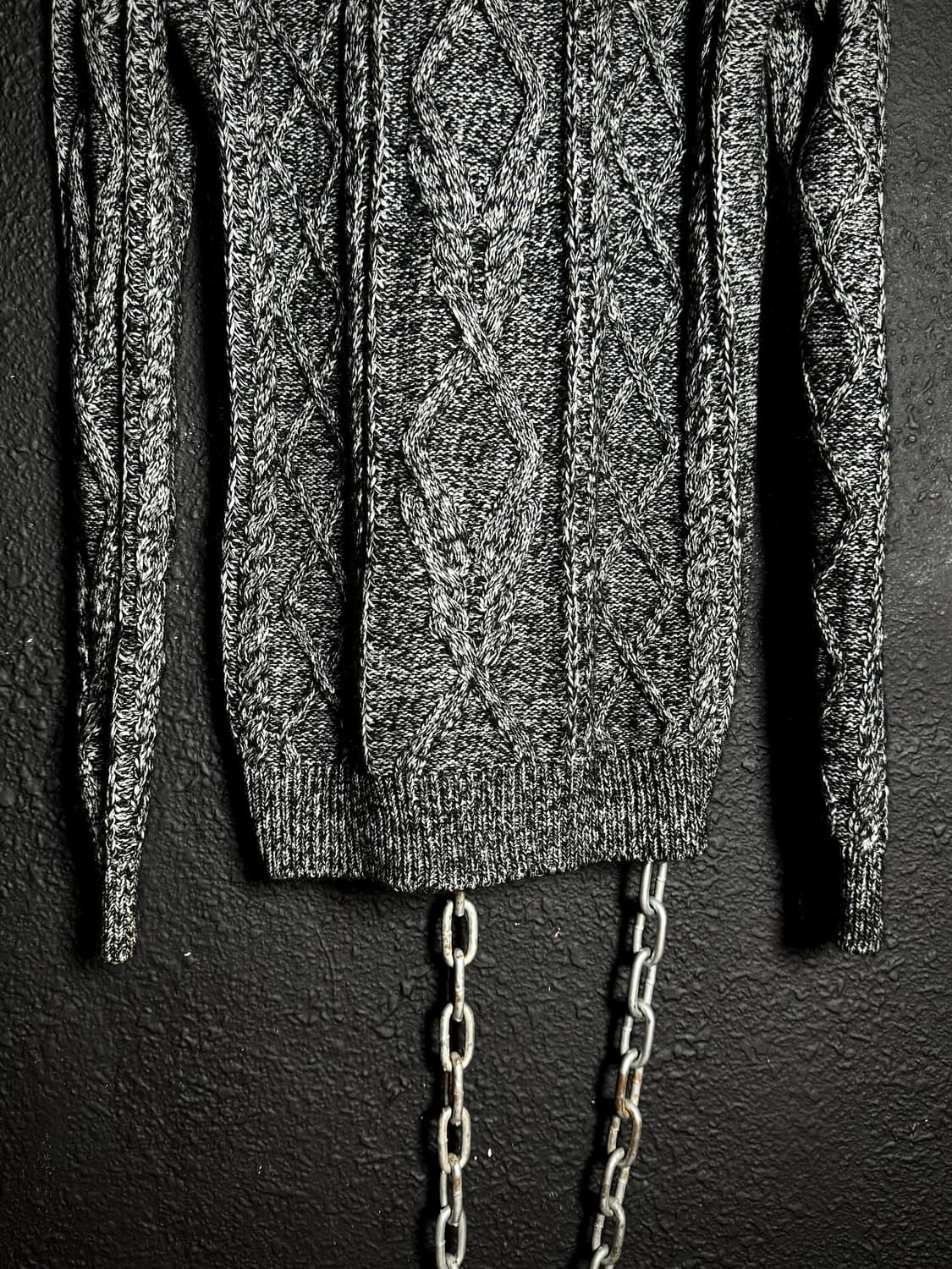 FUGA – Grey Cable Knit Shawl Cardigan 상품이미지7