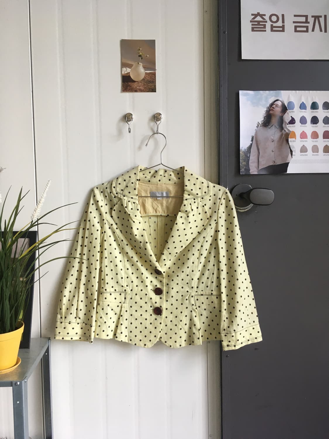 NICE CLAUP Yellow Polka Dot Cropped Jack 상품이미지2