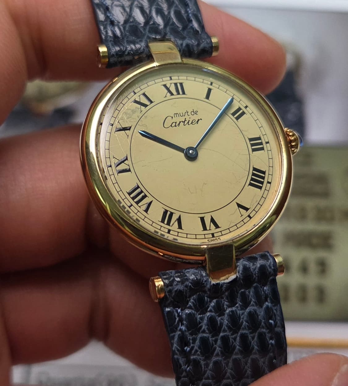 빈티지 까르띠에 머스트드 방돔 오리지널 스파이더 다이얼 남성용 (감정서  상품이미지5