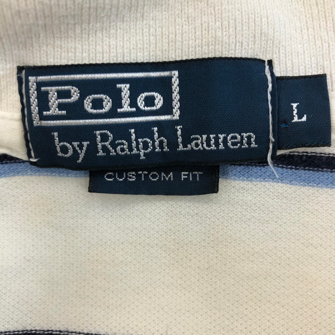폴로 랄프로렌 스트라이프 블루 카라티 L 상품이미지5