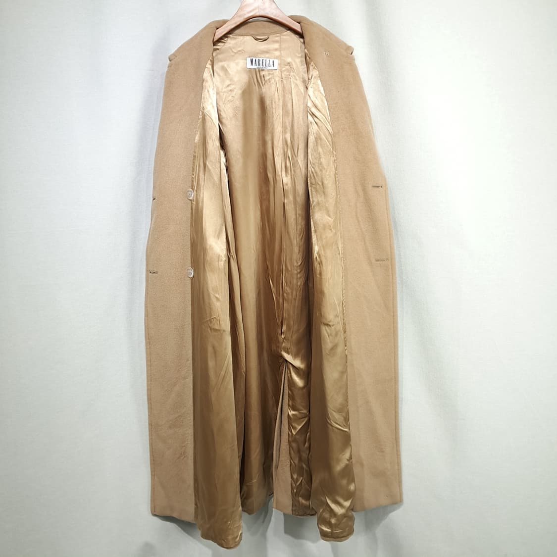 CL284 XL 마렐라 90s 이태리판 울캐시미어 더블 카멜 롱코트 상품이미지3