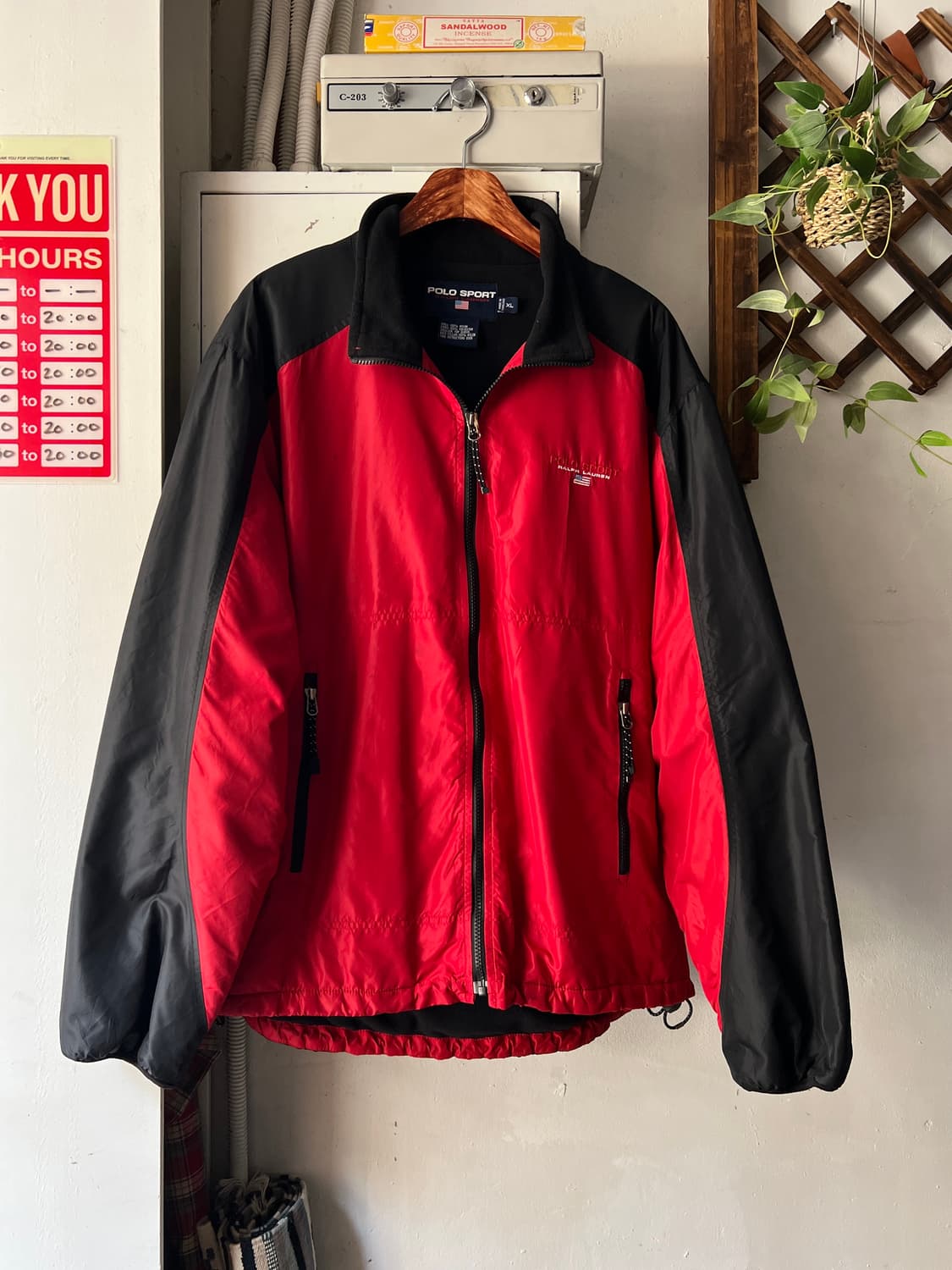 [XL]90's 폴로스포츠 USA 나일론 플리스 웜업 자켓 상품이미지1