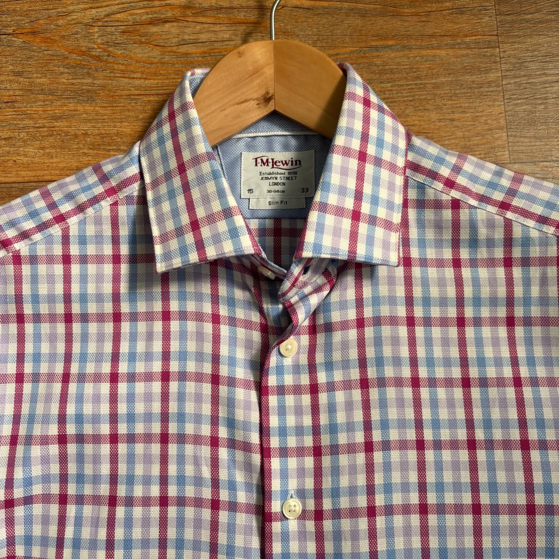 TM 르윈 체크 셔츠 100 슬림핏 독특한 질감 수입 정품 상품이미지3