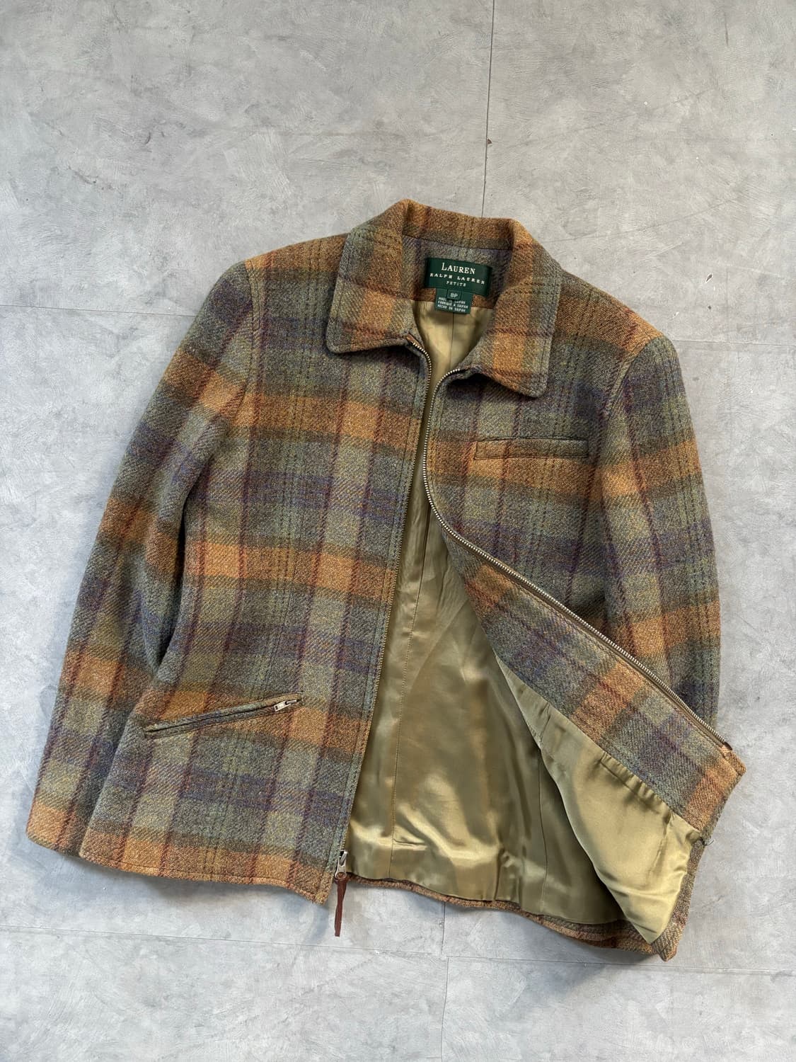 Polo 랄프로렌 울 카라 체크 집업 자켓 상품이미지1