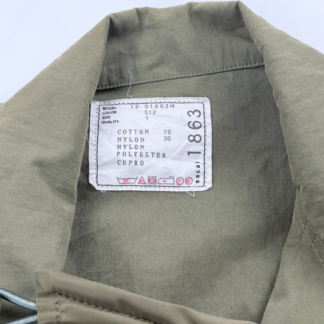 사카이 18SS 밀리터리 코튼 나일론 해체주의 코트 상품이미지3