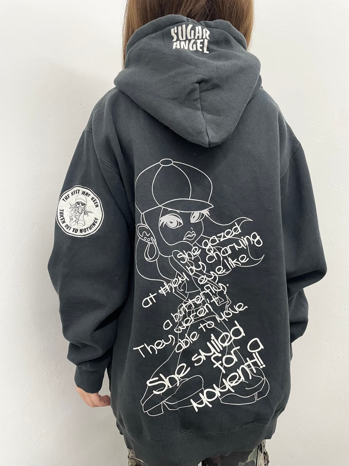 sugar angel 올드스쿨 프린팅 힙합 후드티 상품이미지2