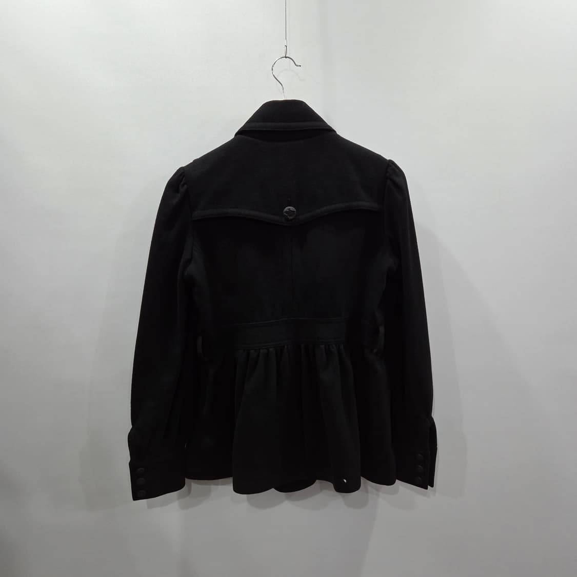 폴로진스 우먼 울 더블 브레스트 하프코트 블랙 S 상품이미지5