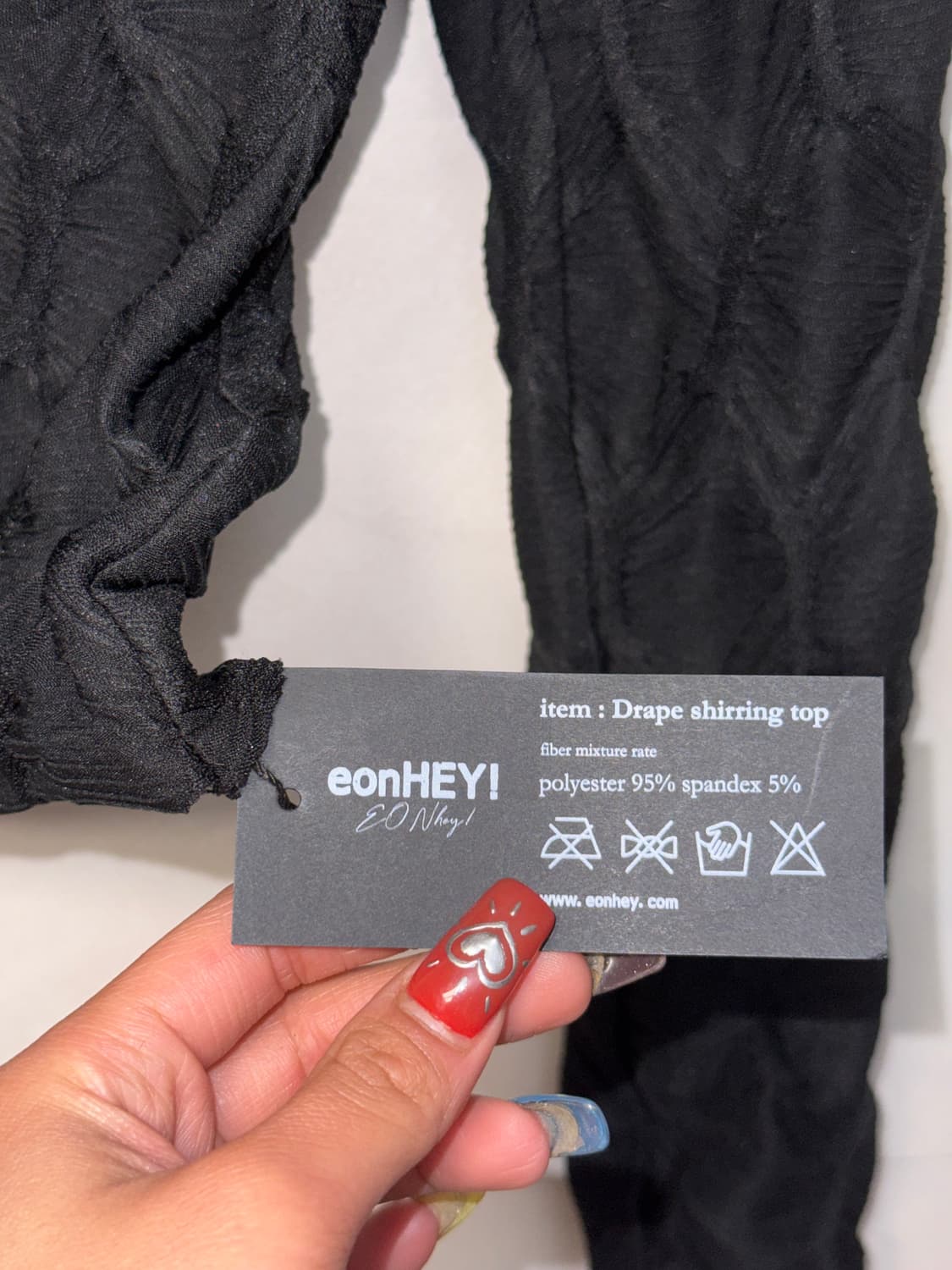 Eonhey black draping shirring top (새제품) 상품이미지7