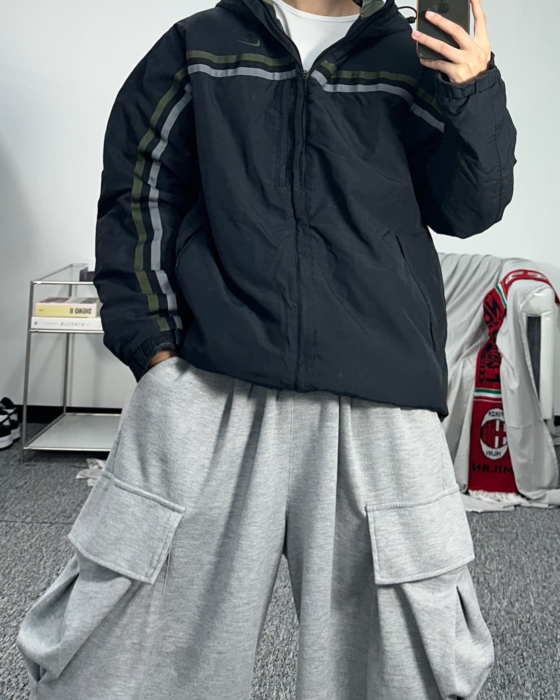 나이키 00s 패디드 후드 점퍼 L 상품이미지3