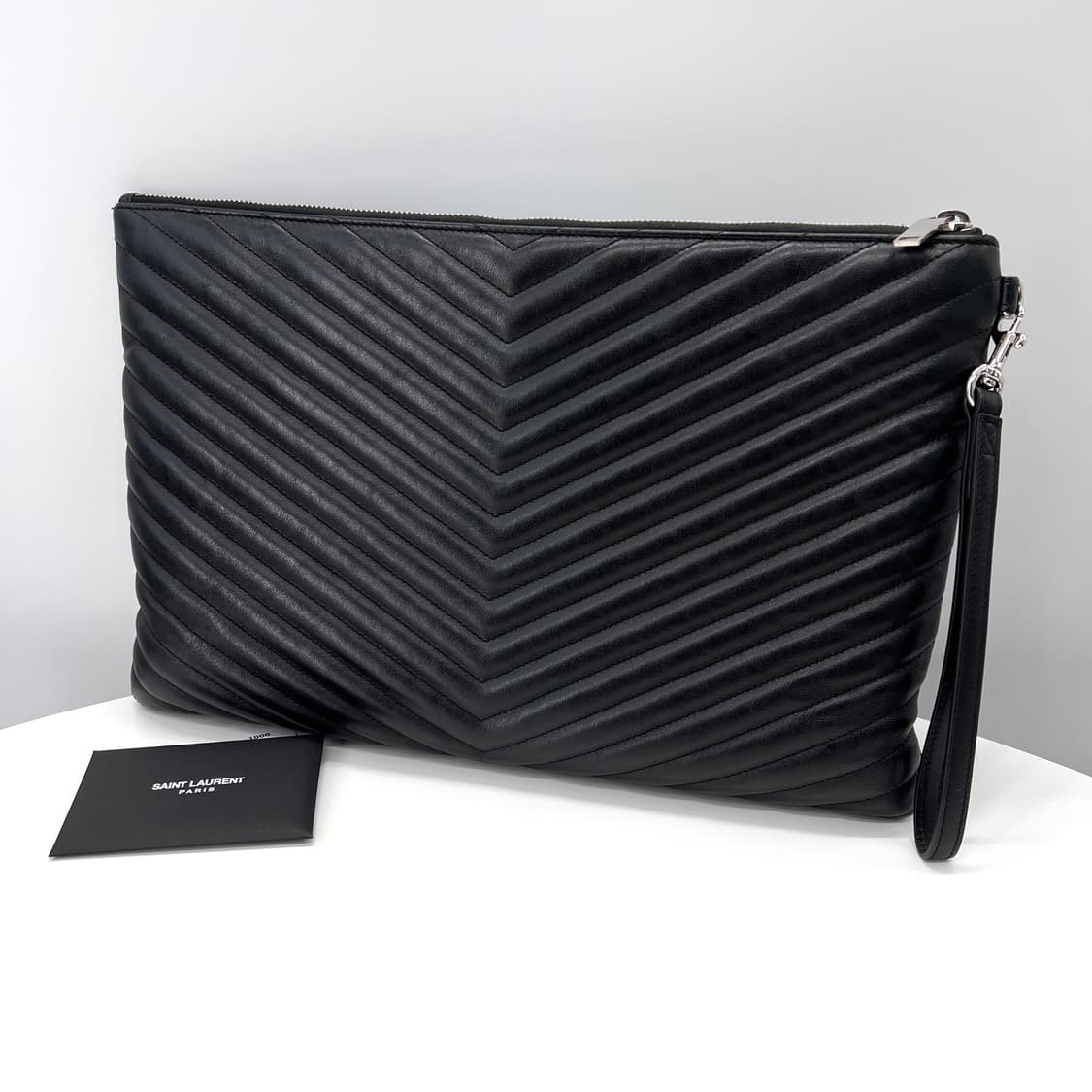 생로랑 마틀라세 여성 클러치백 블랙 라지 (440222) 상품이미지5