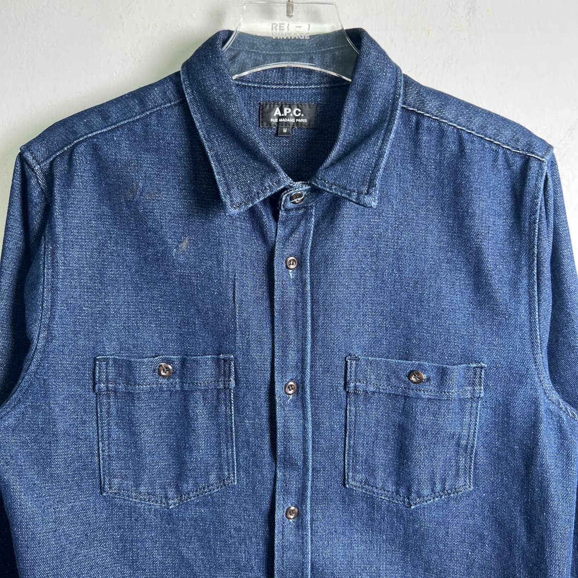 A.P.C. 아페쎄 투포켓 인디고 데님 셔츠 M 상품이미지5