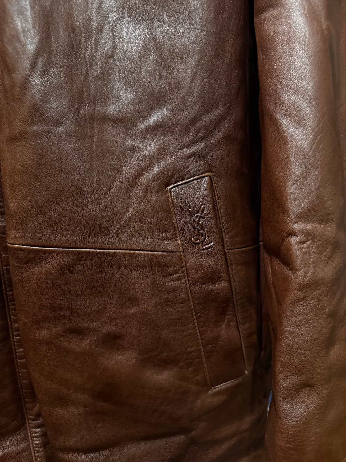 YSL 이브 생로랑 싱글 양가죽 자켓 105 상품이미지3