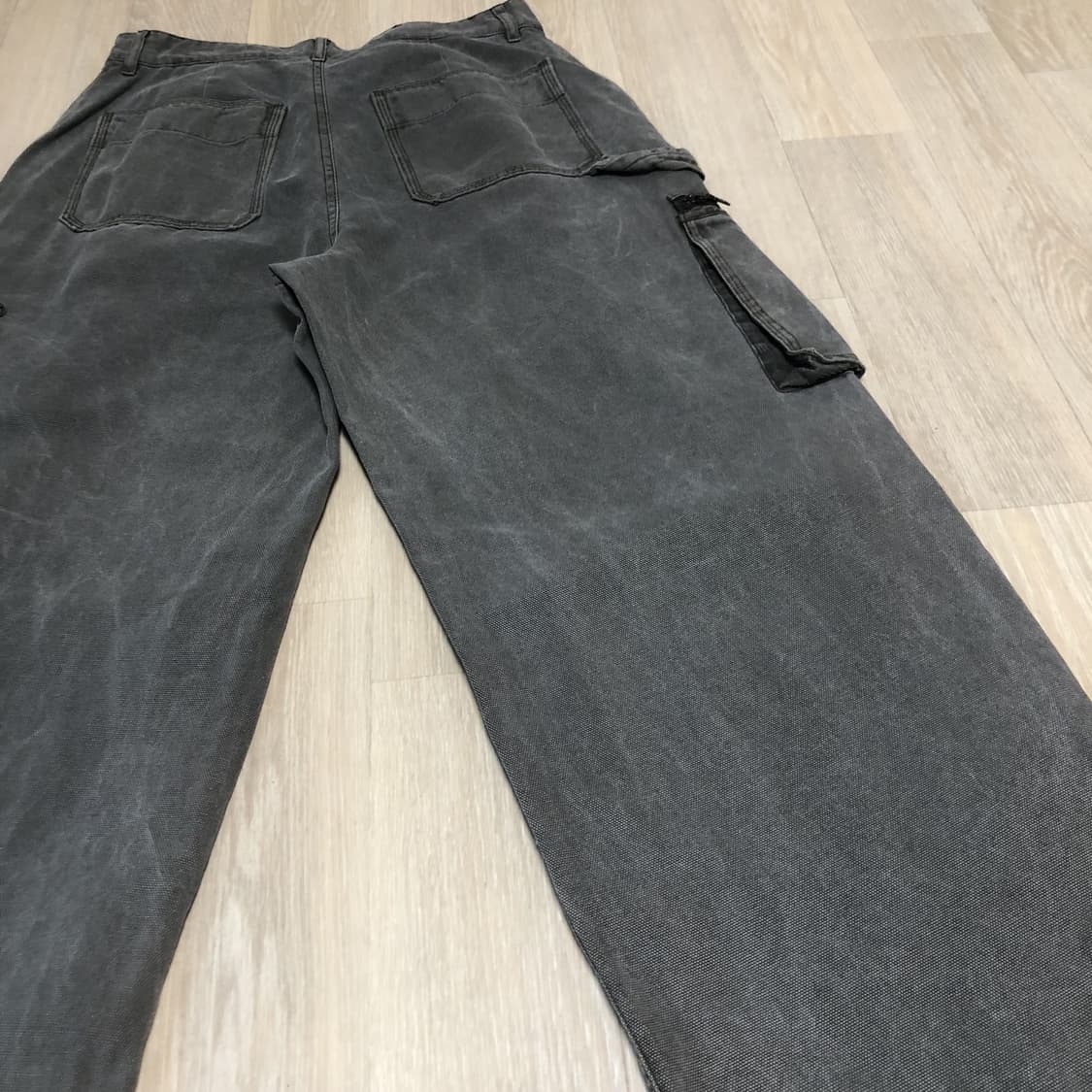 (30) 새상품 쿠어 COOR 오버 다잉 페이디드 워크 팬츠 워시드 카키 상품이미지8