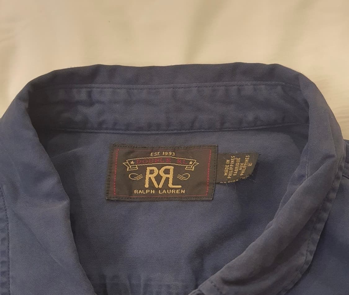 RRL 가먼트 다이 트윌 워크 셔츠 블루 M 상품이미지2