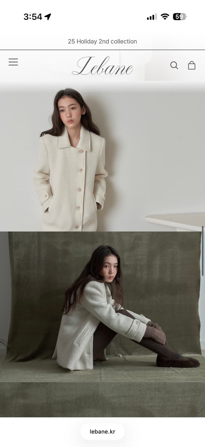 르베인 빌라 알파카 하프코트 크림 s 새상품  상품이미지3