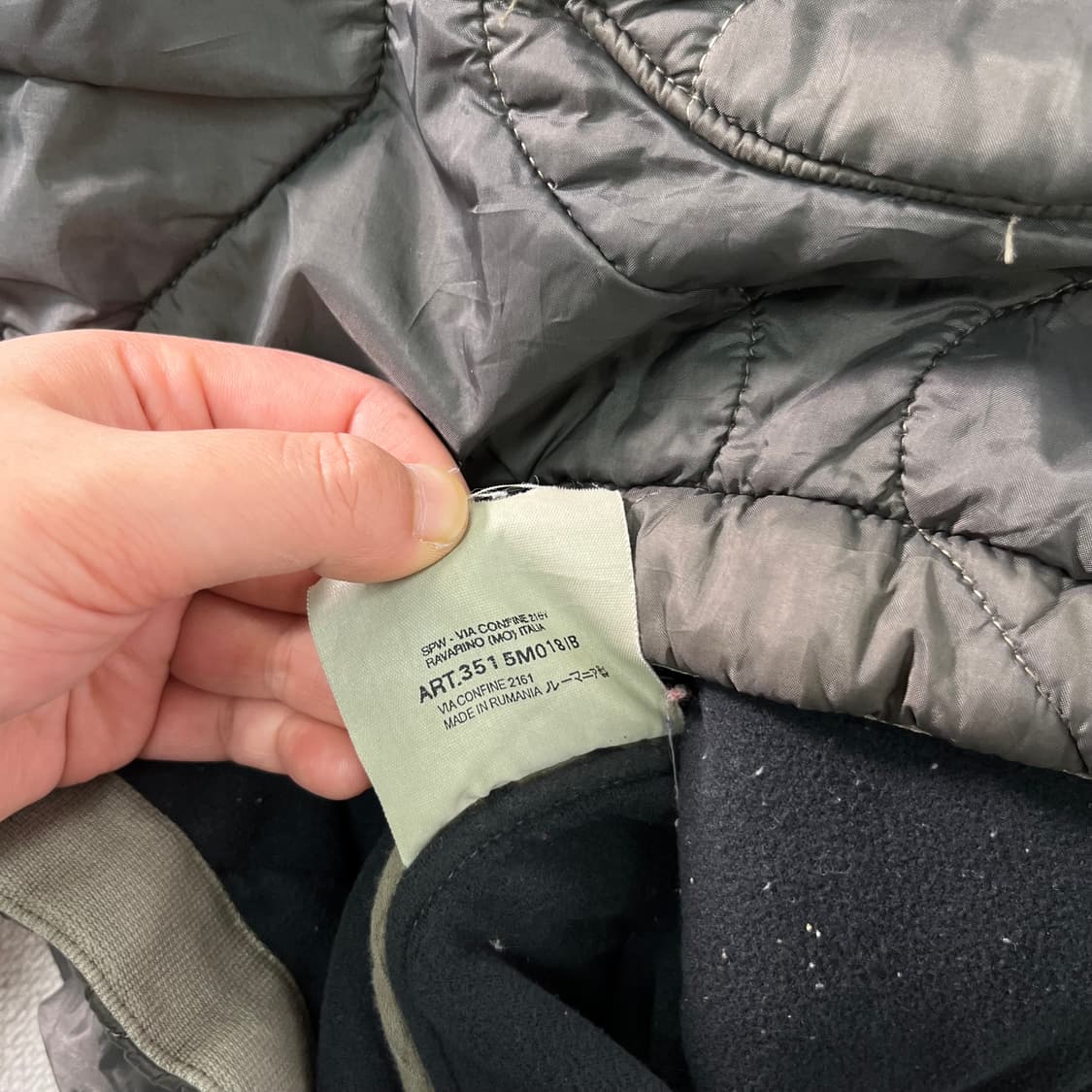 100 스톤아일랜드 90s 퀄팅 카키 자켓 상품이미지10