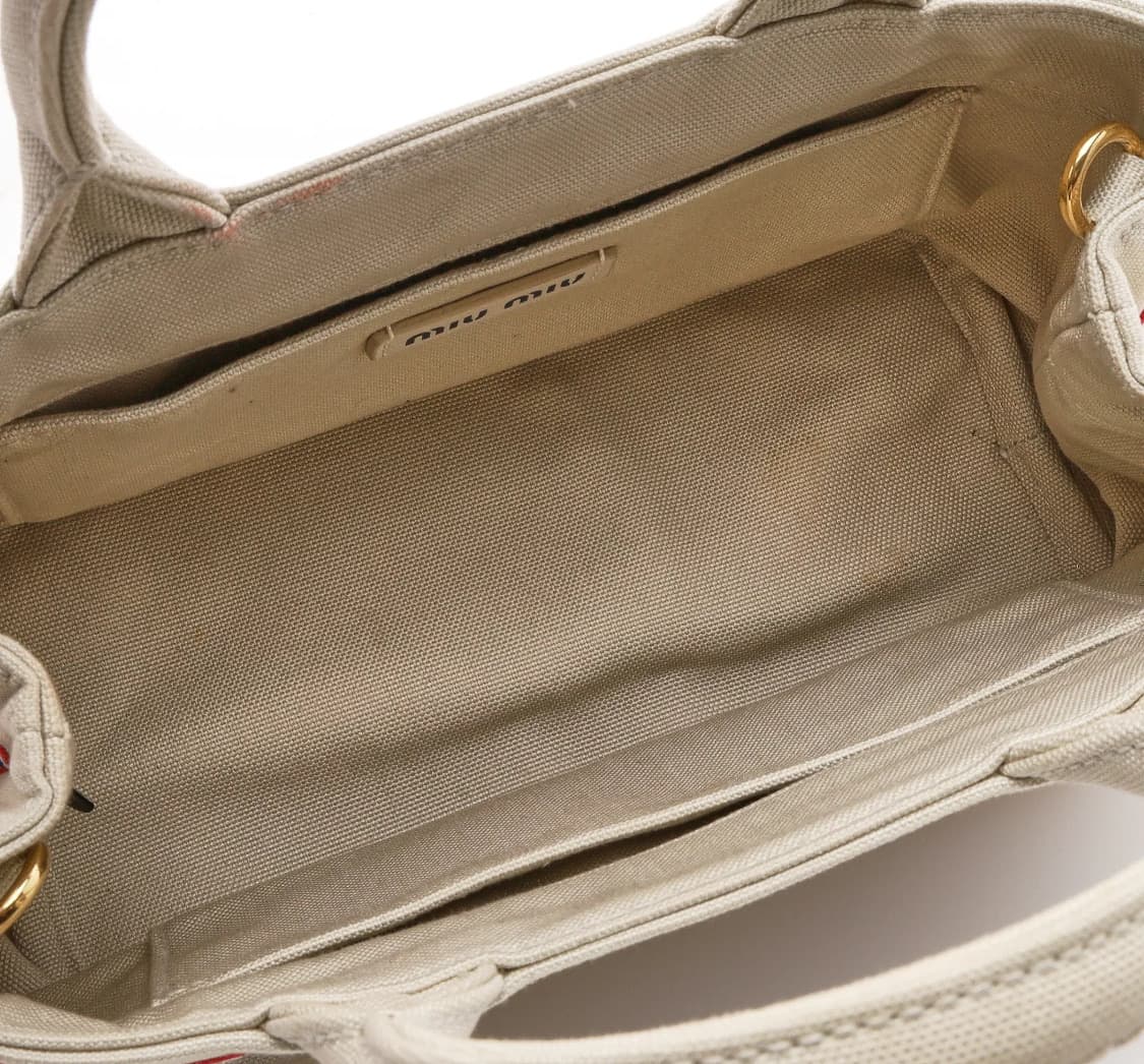 [A급] 미우미우 자수 로고 캔버스 토트백 판매합니다!!! 상품이미지6