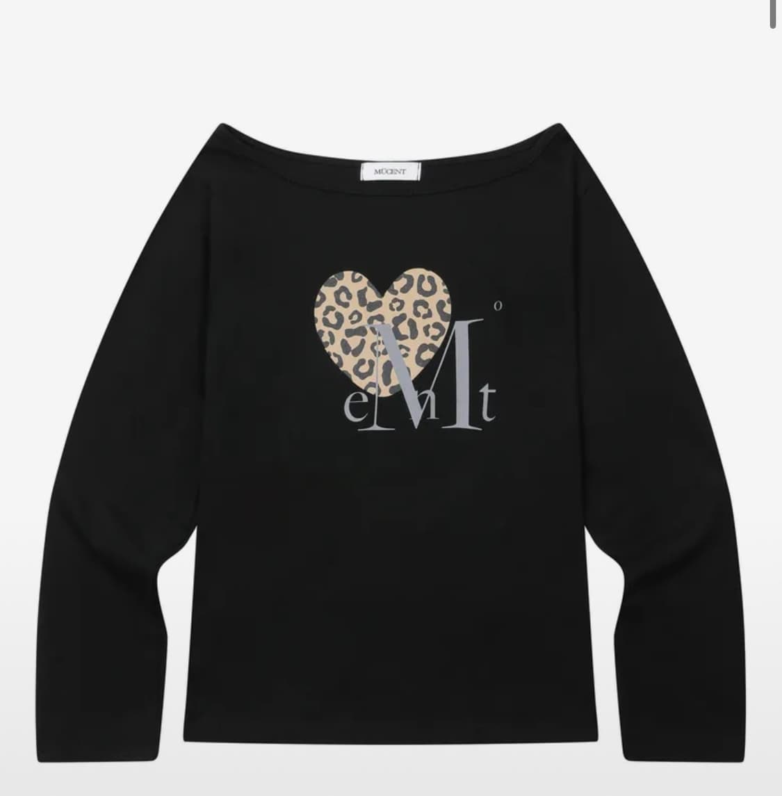 무센트 시에라 호피 하트 원 숄더 긴팔 티 상품이미지1