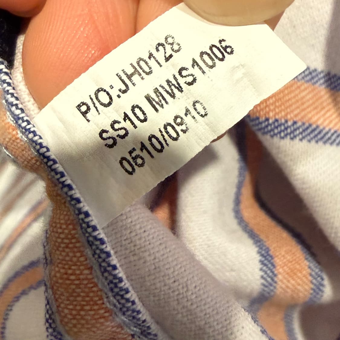 USA VINTAGE 하프플라켓 스트라이프 셔츠 투포켓 디테일 오렌지 상품이미지7