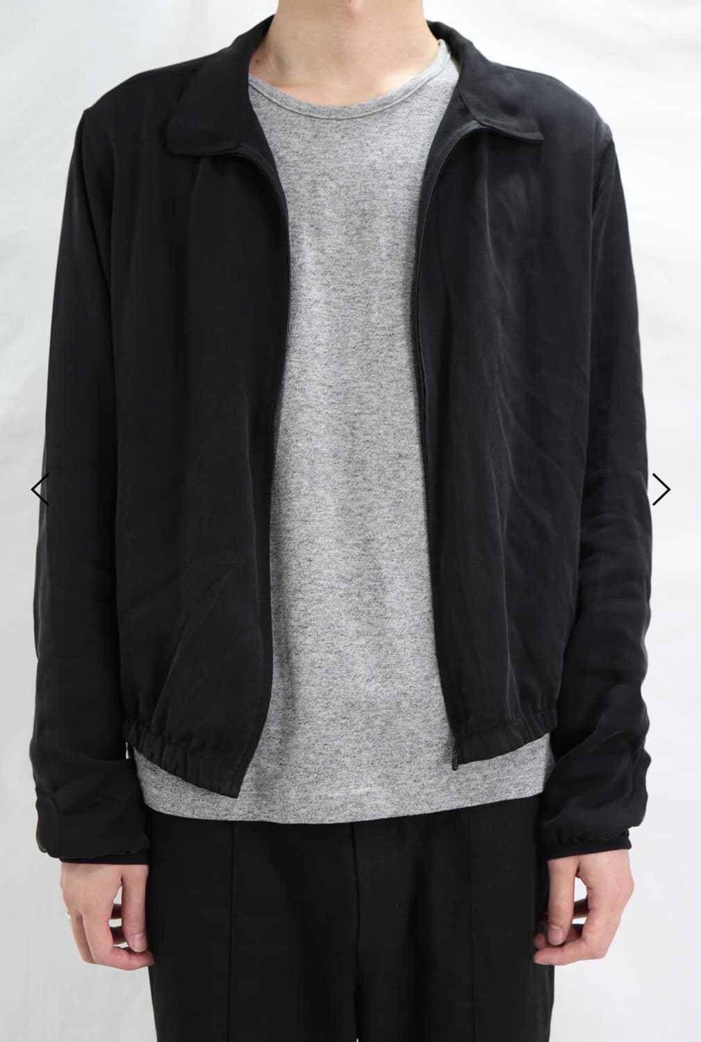 Tailored cupra zip-up (black) 상품이미지1