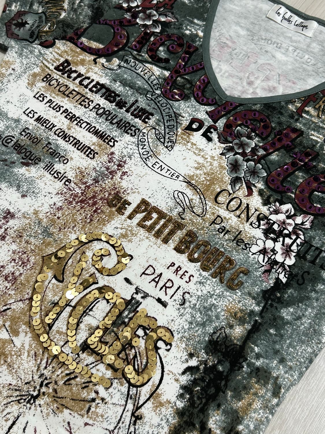 아카이브 오리엔탈 스팽글 딱붙 반팔 탑  상품이미지2