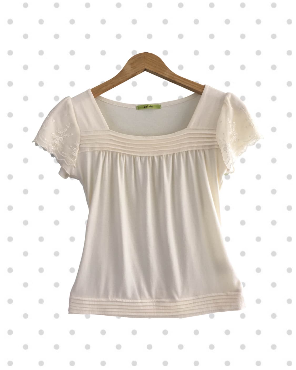 vintage pin-tuck sleeve top ivory 상품이미지4