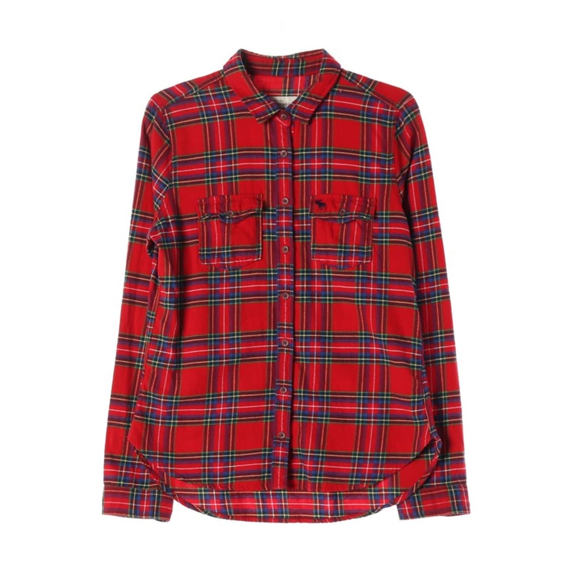 아베크롬비 앤 피치 레드 타탄체크 플란넬 투포켓 셔츠 M 상품이미지1